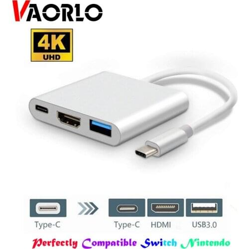 USB C Type-c to HDMI-compatible 3in1 Adapter Converter 1080P 4k TV Digital Video Converter Replacement Dock For Nintendo Switch