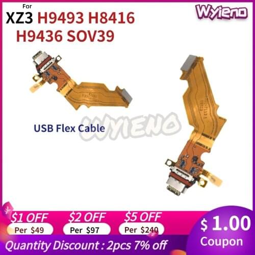 Wyieno For Sony Xperia XZ3 H9493 H8416 H9436 USB Dock Charging Port Type-C Plug Charger Connector Flex Cable Board 10pcs/lot