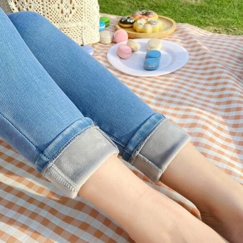 Woman Jeans Pants Skinny Blue Trousers Winter Stretch Pants Pantalones Vaqueros Mujer