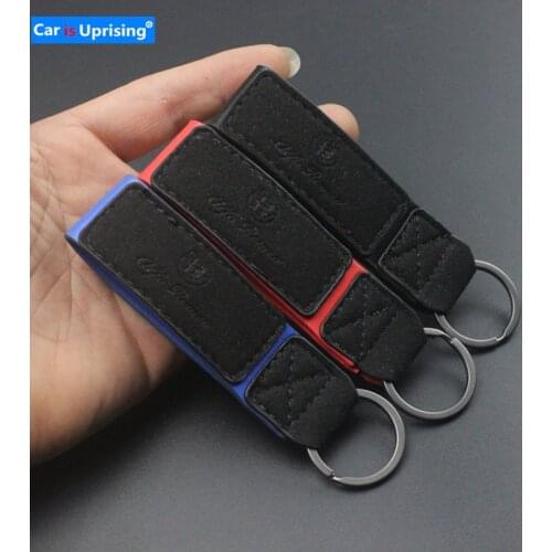 1pcs Car key chain leather Keyring For Alfa Romeo Giulia Stelvio 156 147 Giulietta Mito Spider GT Abarth Palio Stilo Bravo