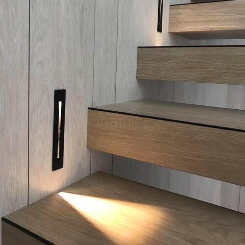 10pcs 3w Recessed Led Stair Light Ac85-265v Indoor Corner Wall Lights Step Decoration Lamp Hallway Staircase Lamps
