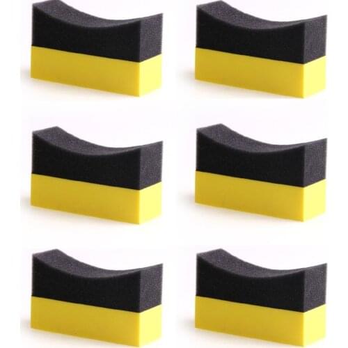 G99F 6Pcs Tire Contour Dressing Applicator Pads Gloss Shine Color Polishing Sponge Wax