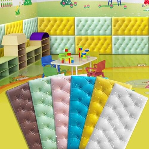 60x30cm 3D Foam Waterproof Self-adhesive Wall Sticker for Living Room Bedroom Kids Anti-Collision Protectors Wall Sticker Decor