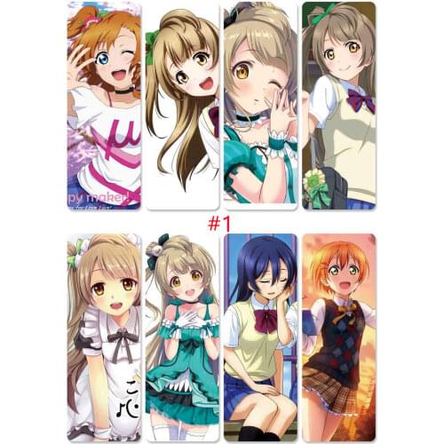 8pcs/set Anime Lovelive PVC Bookmarks of Kousaka Honoka Minami Kotori Sonoda Umi
