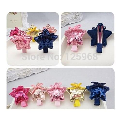 Free Shipping 2015 New 30pcs/lot Fashion Baby Children Shiny Star Hair Clips Tiny Girls Hairclips Kids Hair Accessories