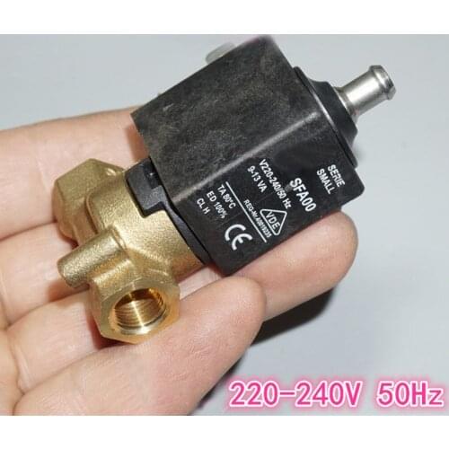 1pc Coffee machine solenoid valve AC 220V interface G1/8 normally open type High temperature and high pressure steam solenoid