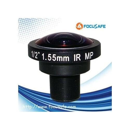 Focusafe 5Megapixel M12 Fisheye Board Lens 1/2" 1.55mm Wide Angle of View 185degree CCTV Lens for Panoramic monitoring