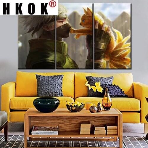 HKOK 5 Panels Canvas Paintings Posters Japanese Anime Wall Art Decor Pictures Decorated For Living Room dorm Home Decor