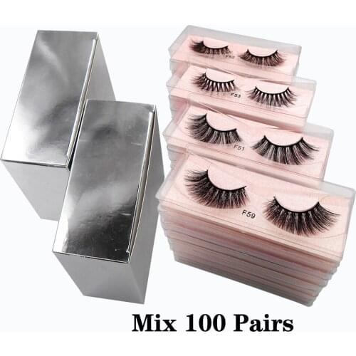 Wholesale Mink Eyelashes 30/50/100pcs 3d Mink Lashes Natural false Eyelashes messy fake Eyelashes Makeup False Lashes Bulk Items
