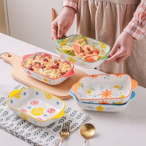Ceramic Square Salad Bowl Colorful Porcelain Bowls Soup Bowl Lovely Rice Dessert Snack Bowl Household Tableware