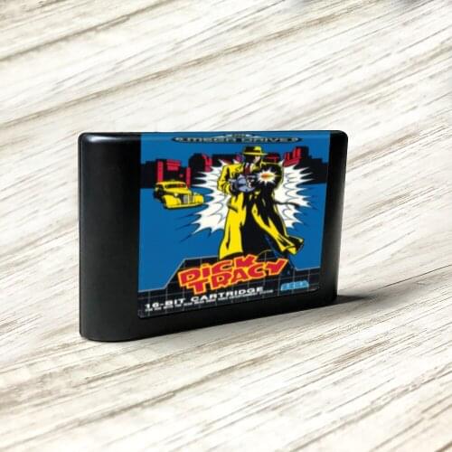 Dick Tracy - EUR Label Flashkit MD Electroless Gold PCB Card forSega Genesis Megadrive Video Game Console