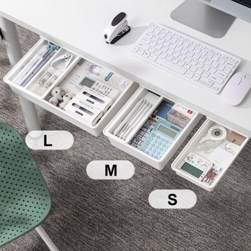 Kitchen Self-Adhesive Under Desk Hidden Drawer Organizer Holder Under Desk Drawer Storage Big Pencil Tray Set for Office Bedroom