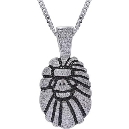 Hip Hop Iced Out Cubic Zircon Big Apes Pendant With CZ Stone Gold Silver Color Mens Hiphop Gorilla Jewelry Gift