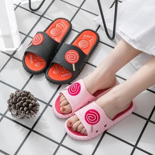 Lollipop Women Summer Hotel Slippers Home Couple Bathroom Non-Slip Indoor And Outdoor Men Hotel Thick Soft Bottom Sandals