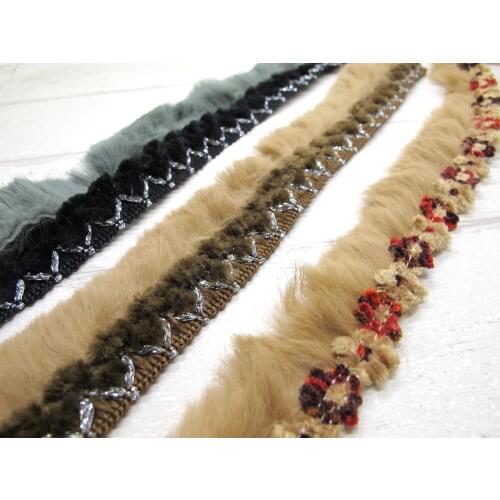 35mm Rabbit Fur Chenille Ribbon Trim|Lampshade Clothing Edging Supplies|Accessory DIY Material Decoration