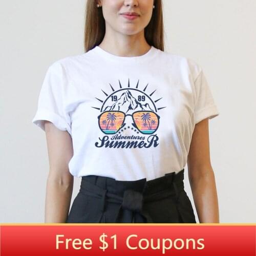 Summer Style Beach t shirt women 100% Cotton Breathable White tops & tees High Quality Brand womens tee shirts