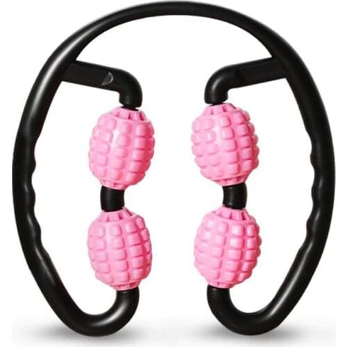 360° 4 Wheels Body Massage Stick Muscle Massager Body Shaping Relaxation Roller Ring Clamp Leg Waist Arm Yoga Fitness 40#8
