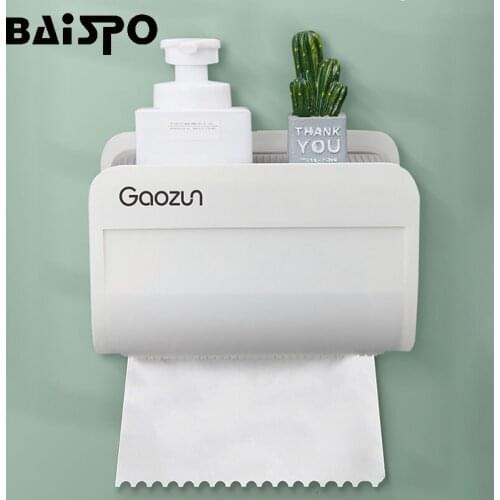 BAISPO Wall Mounted Waterproof Tissue Box Creative Toilet Paper Holder For Bathroom Portable Storage Holder Bathroom Accessories
