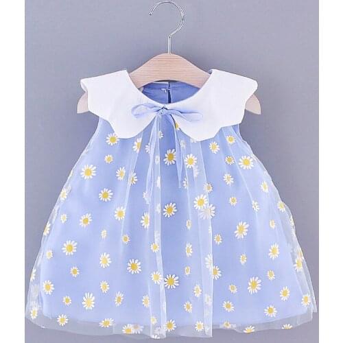 1 2 3 Years Old Baby Girl Party Dress Summer For Girls Sleeveless Embroidery Floral Tulle Princess Dresses Robe Infant Children