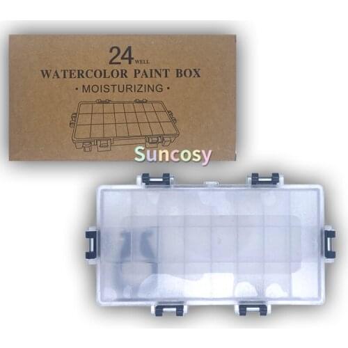 24 36 50 Wells Airtight Leak Watercolor Paint Palette Box for Watercolors Half Pans, Acrylic, Gouache and Oil Paint