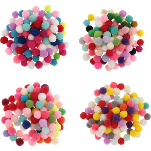 Assorted Fluffy Pom Poms Mini Mixed Colour Craft Pompoms Ball Wedding Festival Party Art Decor Size 10/15/20/30mm