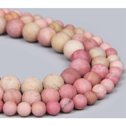 Dull Polish Matte 15'' Wholesale Natural Rhodochrosite Red Stone Jewelry Making Pink Loose Beads Bracelet 4mm 6mm 8mm 10mm 12mm