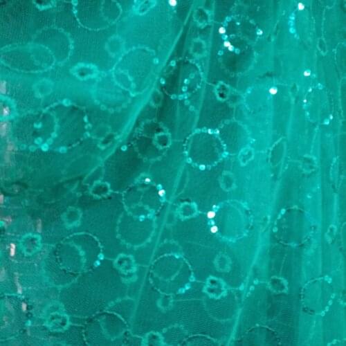 Mesh with shiny sequin embroidered wedding bridal decoration fabric blings party supply fabric 1 yard