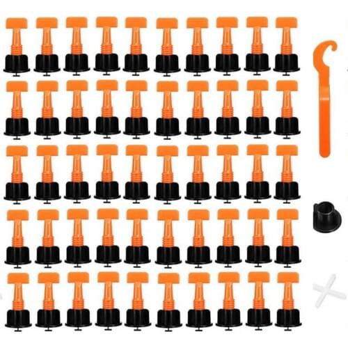 50Pcs Tile Spacers Locator Flat Ceramic Floor Wall Construction Tools Reusable Tile Leveling System Kittile Leveling System Kit