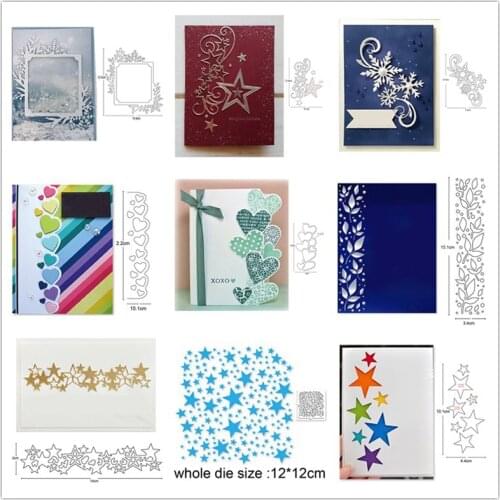 Christmas Snowflake Stars Heart Frame Metal Cutting Dies DIY dies Scrapbooking Decor Embossing dies Paper Card Making Craft Dies