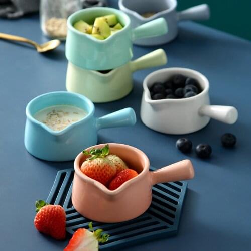 Creative Ceramic Macarons Milk Jug Super Cute Spout Single Handle Milk Thistle Sauce Mini Bowl Baby Food Bowl Snack Saucer