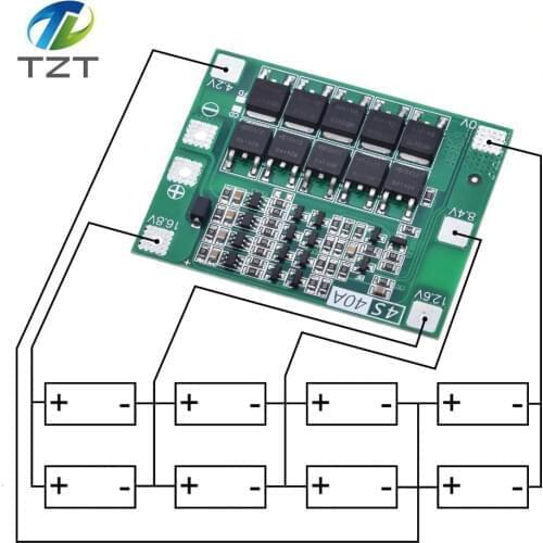 TZT 4S 40A Li-ion Lithium Battery 18650 Charger PCB BMS Protection Board For Drill Motor 14.8V 16.8V Lipo Cell Module