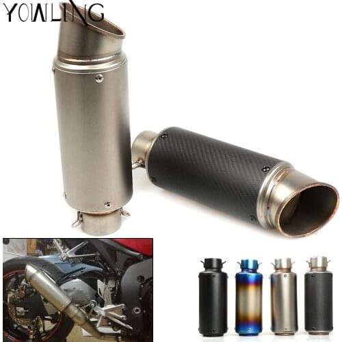 Universal 51mm 61mm Universal Motorcycle Exhaust Muffler Modified Exhaust Stainless Steel Carbon Fiber Fit Most Motorbike