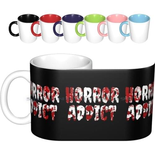 Horror Addict-Horror Fan Gift Ceramic Mugs Coffee Cups Milk Tea Mug Horror Horror Lover Horror Fan Horror Queen Horror King