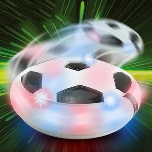 Air Power Soccer Disc, Pneumatic Suspended Football with Foam Bumpers and LED Lights, Hover Disk Gliding Ball Disc