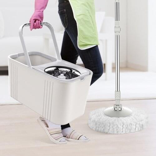 Spin Bucket Floor Mop Replacement Cloth Easy Wring Handle Ultraclean Lazy Mop Kitchen Tools Limpieza Hogar Home Cleaning DF50TB