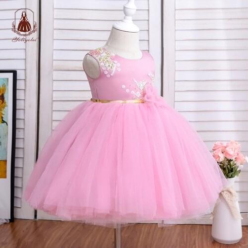 Yoliyolei Ball Gown 8-layer Tulle Dress Girl Clothes Holidays Wedding Kids Child Children Flower Girl Dresses for 2-5y Casual