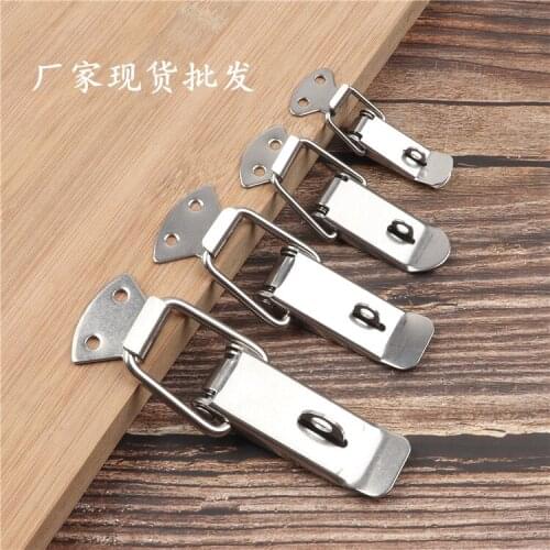 Stainless steel iron spring hasp lock buckle general furniture box small lock buckle heavy metal box buckle hardware