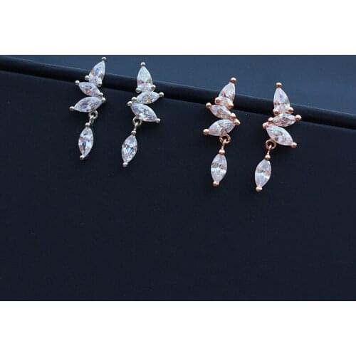 SLJELY Fashion Real 925 Sterling Silver Sweet Pear Shaped Earrings Micro Zircon Stones Women Luxury Brand Fine Party Jewelry
