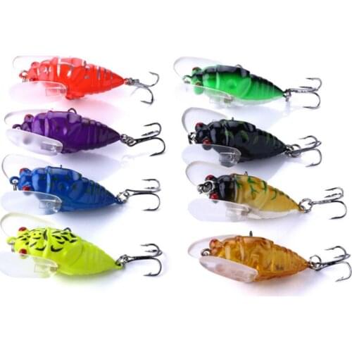 1PC Bionic Cicada Hard Bait Popper Fishing Lures 4cm 6.4g Simulation Topwater Wobbler Artificial Crankbaits Insect Pesca