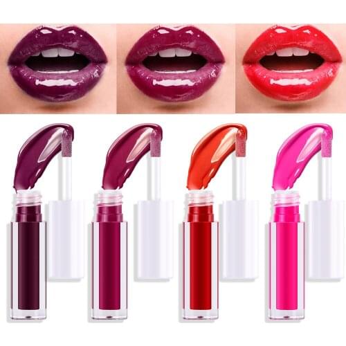 1Pc Brand New Makeup Liquid Lipstick 5 Color Mirror Surface Lip Gloss Long Lasting Moisturizer Non-stick Cup Lip Glaze Comestics