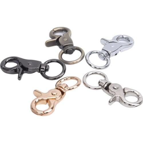 1pcs/pack Hook Key Lobster retaining ring DIY Craft Dog Buckle Chain Ring Bag Parts Metal Swivel Trigger