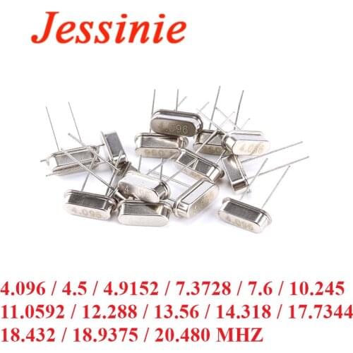10pcs 49S Crystal Oscillator Passive Resonator Ceramic Quartz DIP 4.096MHz 10.245MHz 4.5MHz 13.56MHz 14.318MHz 20.480MHz 18.432M
