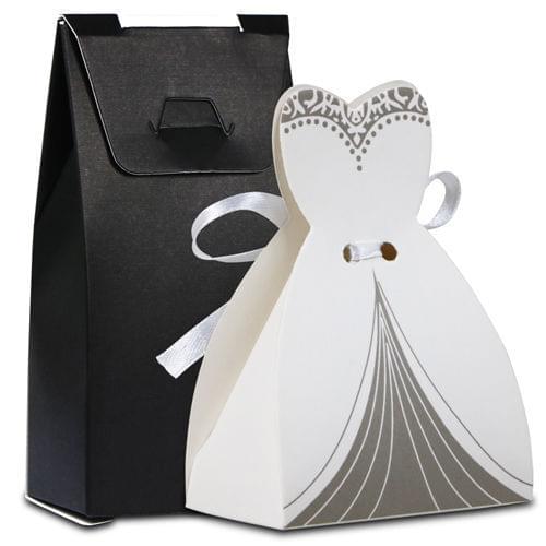 100Pcs Bride And Groom Wedding Favor And Gifts Bag Candy Box DIY With Ribbon Wedding Decoration Souvenirs Party Supplies