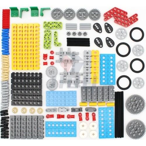 182PCS High-Tech Parts Cross Axle Gear Connector Panel Liftarm Bricks Set MOC Mechanical Car Accessory Building Blocks Kids Toys