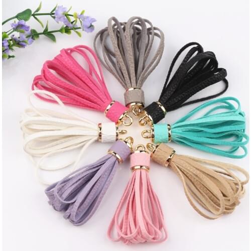 20pcs 78mm PU Faux Leather Tassel For Keychain Cellphone Straps Jewelry DIY Bag Pendant Charms Findings