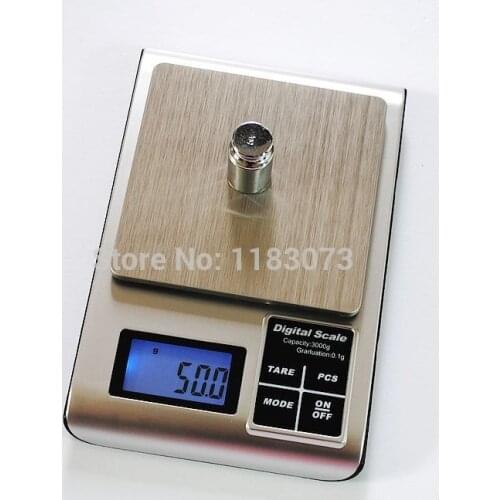 3Kg 0.1 Electronic Kitchen Scales 3000g 0.1g Digital LCD Food Diet Weight Scale Stainless Steel Bench Gram Weighing Balance