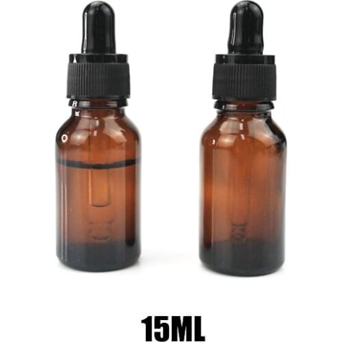 8pcs 15ml Dropper Bottle Empty Refillable Amber Glass Pipette Bottles for Essential Oil Massage Pipette