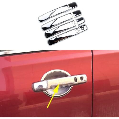 ABS Chrome Exterior Front & Rear Door Handle w/ Smart Keyless Cover Fit For Nissan Qashqai J10 2007 2008 2009 2011 2012 2013