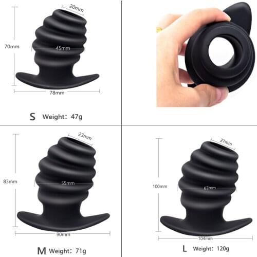 Screw Hollow Anal Plug Dildo Butt Plug Anal Dilator Enema Soft Speculum Prostata Massage Sex Toys For Couple Adult Sex Product