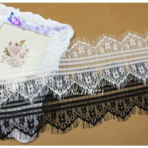 Free shipping 9M/pack width 9cm diy exquisite classic eyelash lace decoration embroidery lace trim